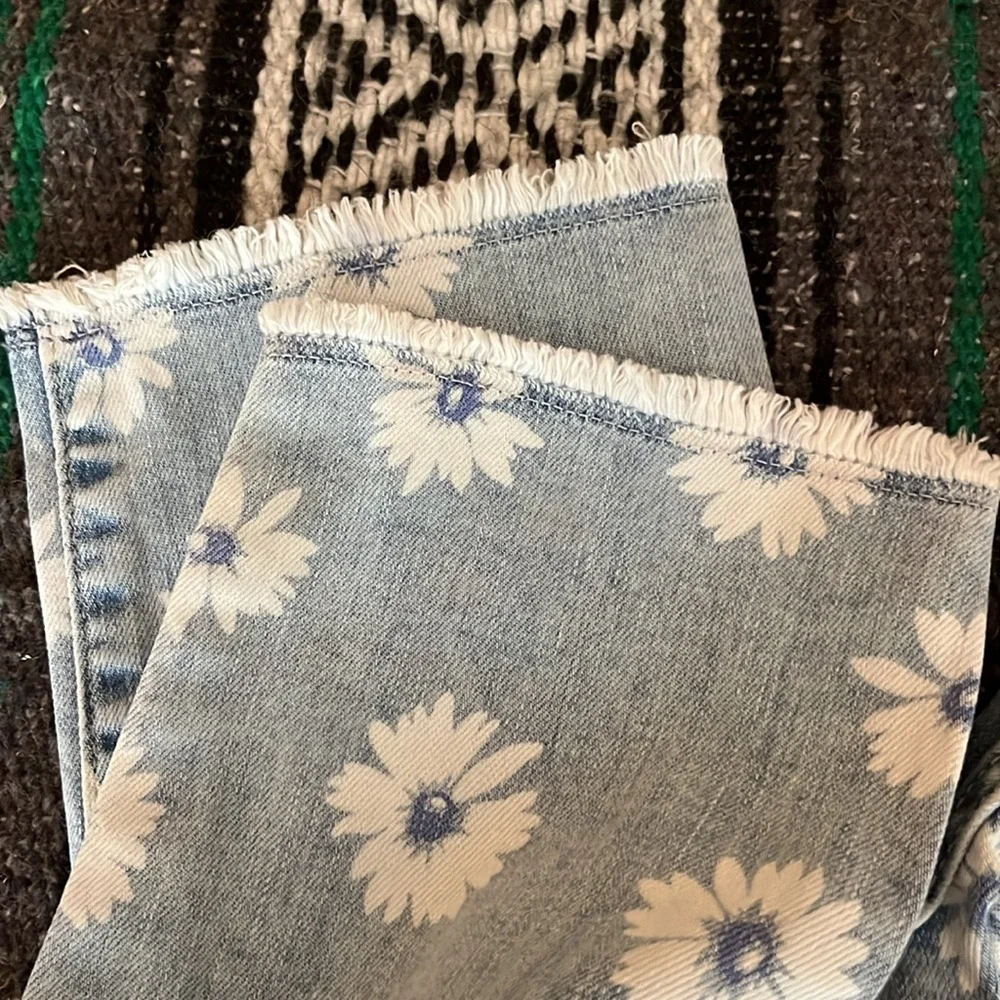 GAP KIDS Floral Blue Jeans super skinny ankle fit size 14